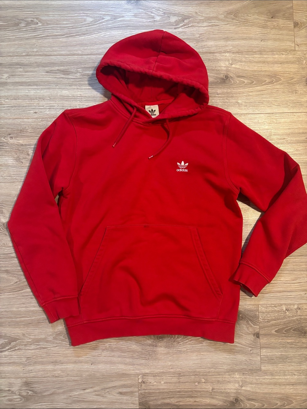 adidas Red Trefoil Pullover Hoodie